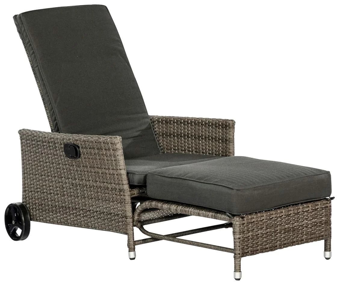 MERXX Komfort Deckchair Gartensessel Grau mit verstellbarer Rückenlehne - Bild 5