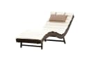 MERXX Gartenliege PIACENZA Braun Poly Rattan mit Wendeauflage Bild 1