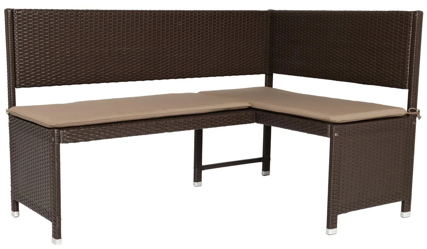 Balkonset MERXX Rattan Braun 3-tlg. mit Auflagen