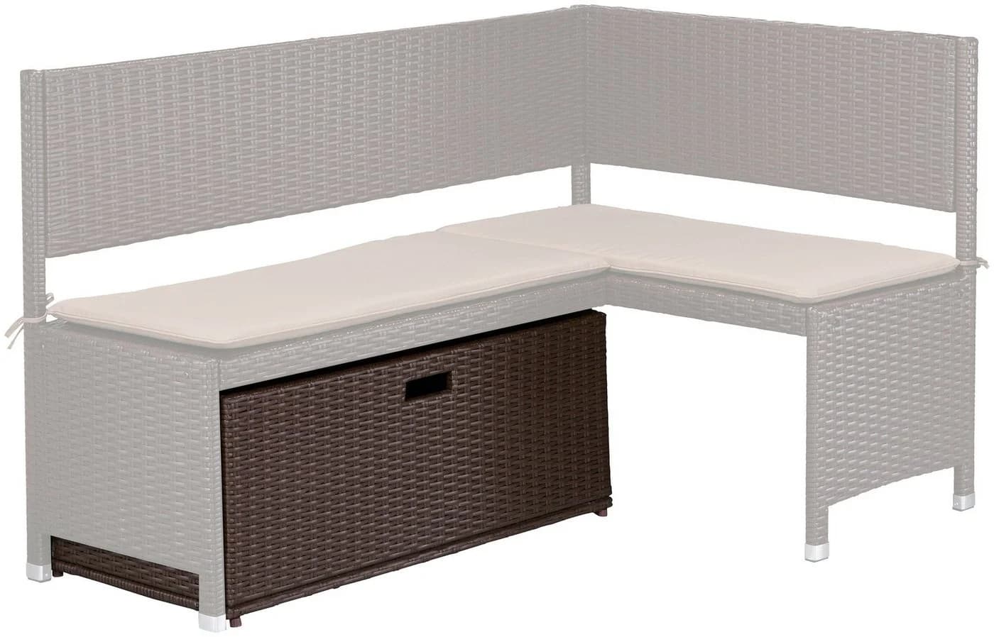 Merxx Eckbank Unterschiebbox groß Braun Pulverbeschichtet - Bild 4