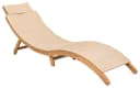 Gartenliege MERXX "Capri" Beige/Grau Polyrattan Akazie Klappbar Bild 2