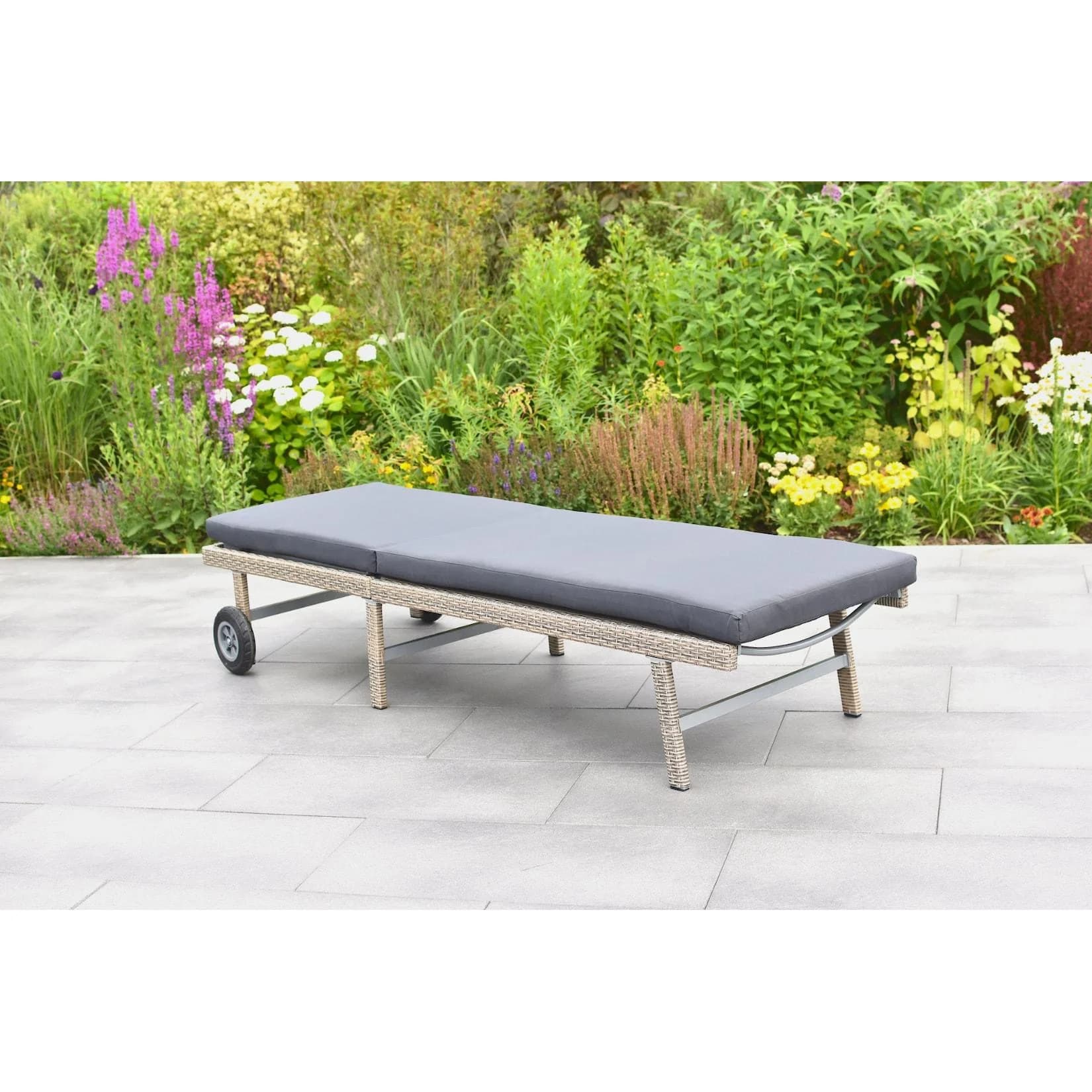 Merxx Navarra Gartenliege Beige mit verstellbarer Rückenlehne