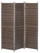 Merxx Paravent Geflecht Braun 3-teilig Stahl Poly Rattan Bild 3