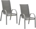 MERXX Stapelstuhl Amalfi Deluxe 2er Set Grau Aluminium Polyester Bild 1
