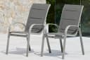 MERXX Stapelstuhl Amalfi Deluxe 2er Set Grau Aluminium Polyester Bild 2