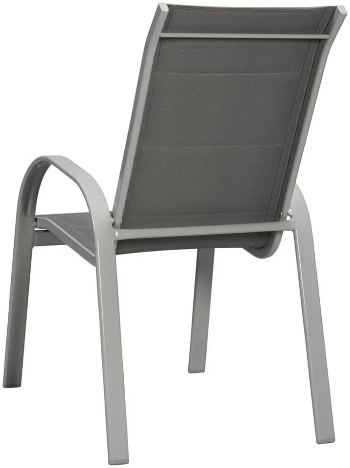 MERXX Stapelstuhl Amalfi Deluxe 2er Set Grau Aluminium Polyester - Bild 3
