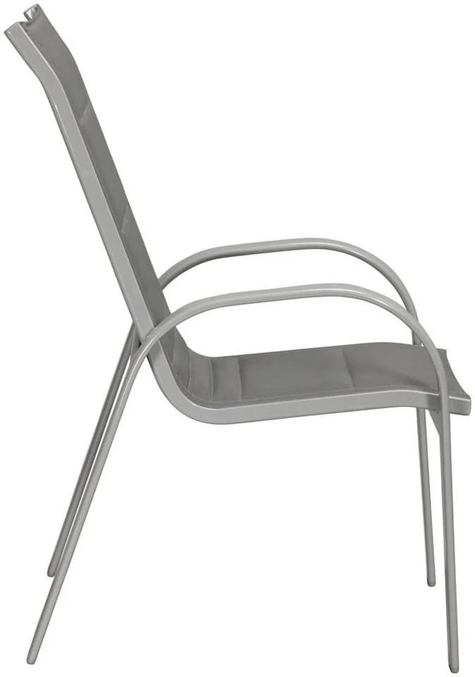 MERXX Stapelstuhl Amalfi Deluxe 2er Set Grau Aluminium Polyester - Bild 4
