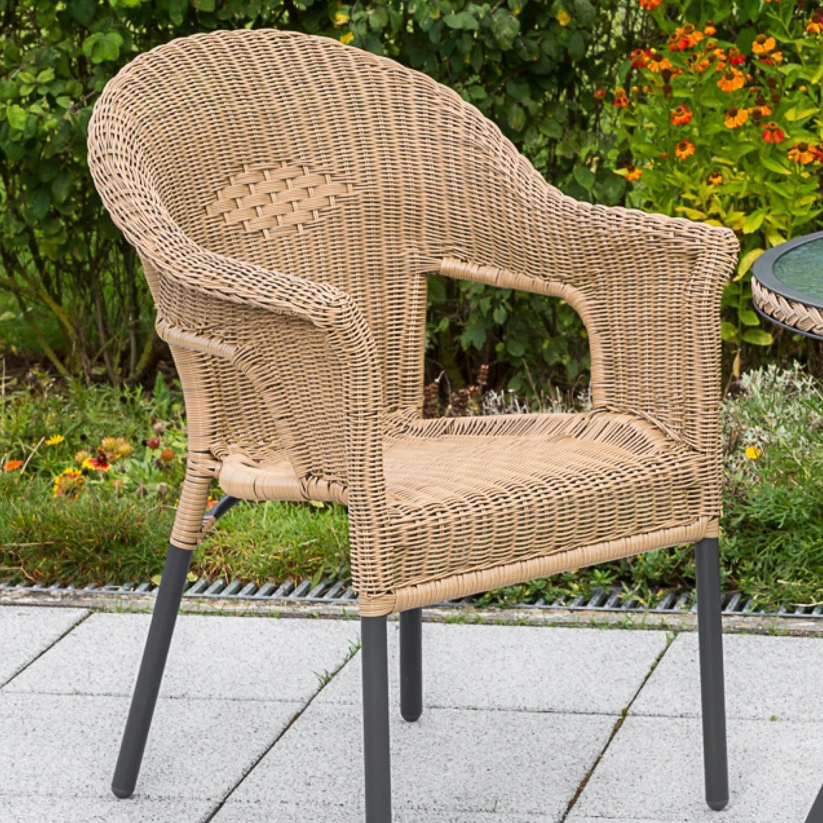MERXX Gartensessel Ravenna 2er Set Natur Aluminium Polyrattan - Bild 5