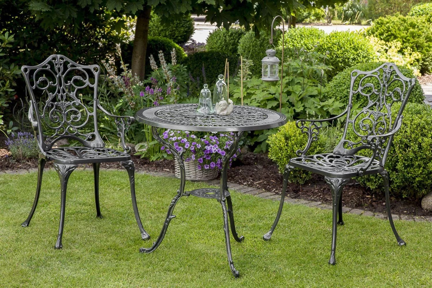 MERXX Gartentisch Lugano Schwarz Aluminium Rund - Bild 3