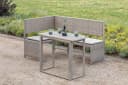 Merxx Balkonset Grau Beige Poly Rattan Eckbank mit Tisch Bild 2