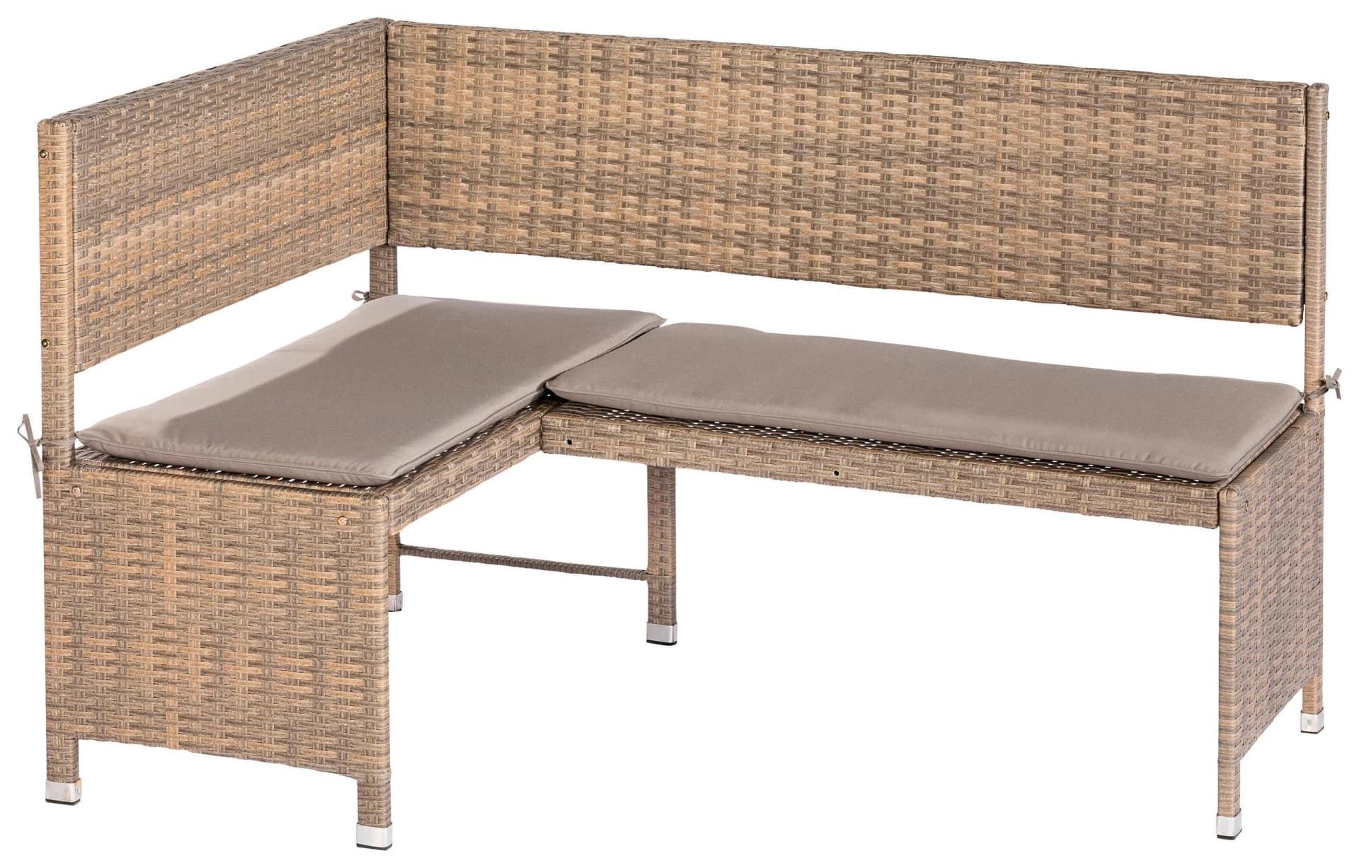 Gartenbank MERXX Eckbank Grau/Beige Kunststoff Stahl