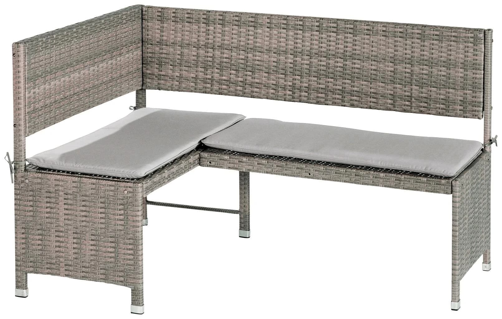 Gartenbank MERXX Eckbank Grau/Beige Kunststoff Stahl - Bild 2