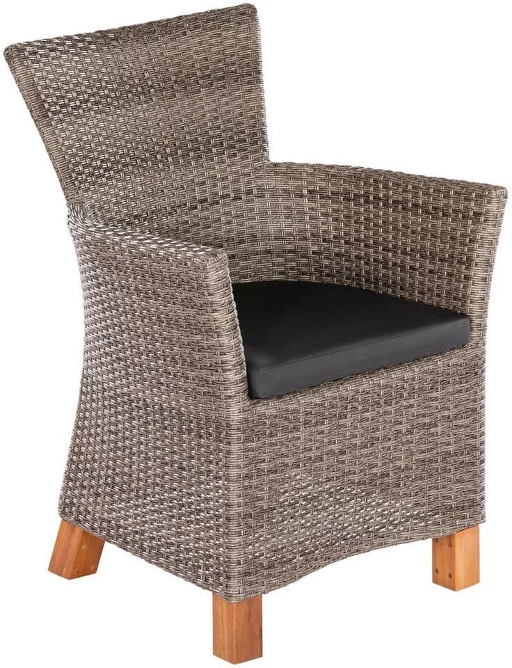 MERXX Gartensessel Toskana 2er Set Polyrattan Akazie