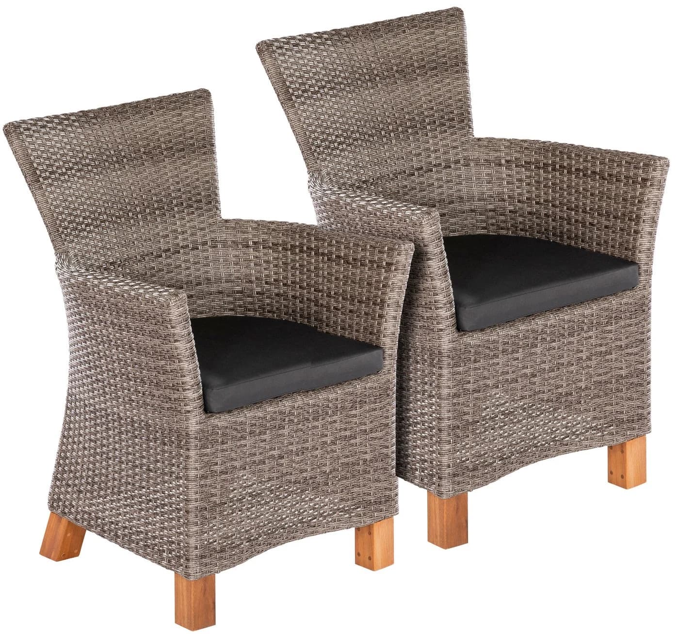 MERXX Gartensessel Toskana 2er Set Polyrattan Akazie - Bild 2