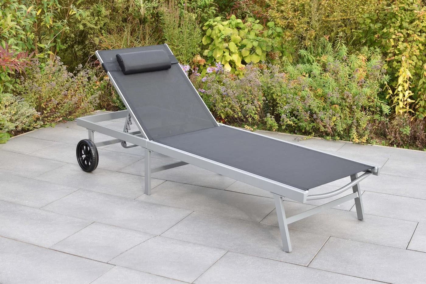 MERXX Gartenliege Tessin mit verstellbarem Kopfteil und Kopfkissen - Bild 2