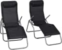 MERXX Wellnessliege XXL Set 2er Schwarz Silber Bild 2