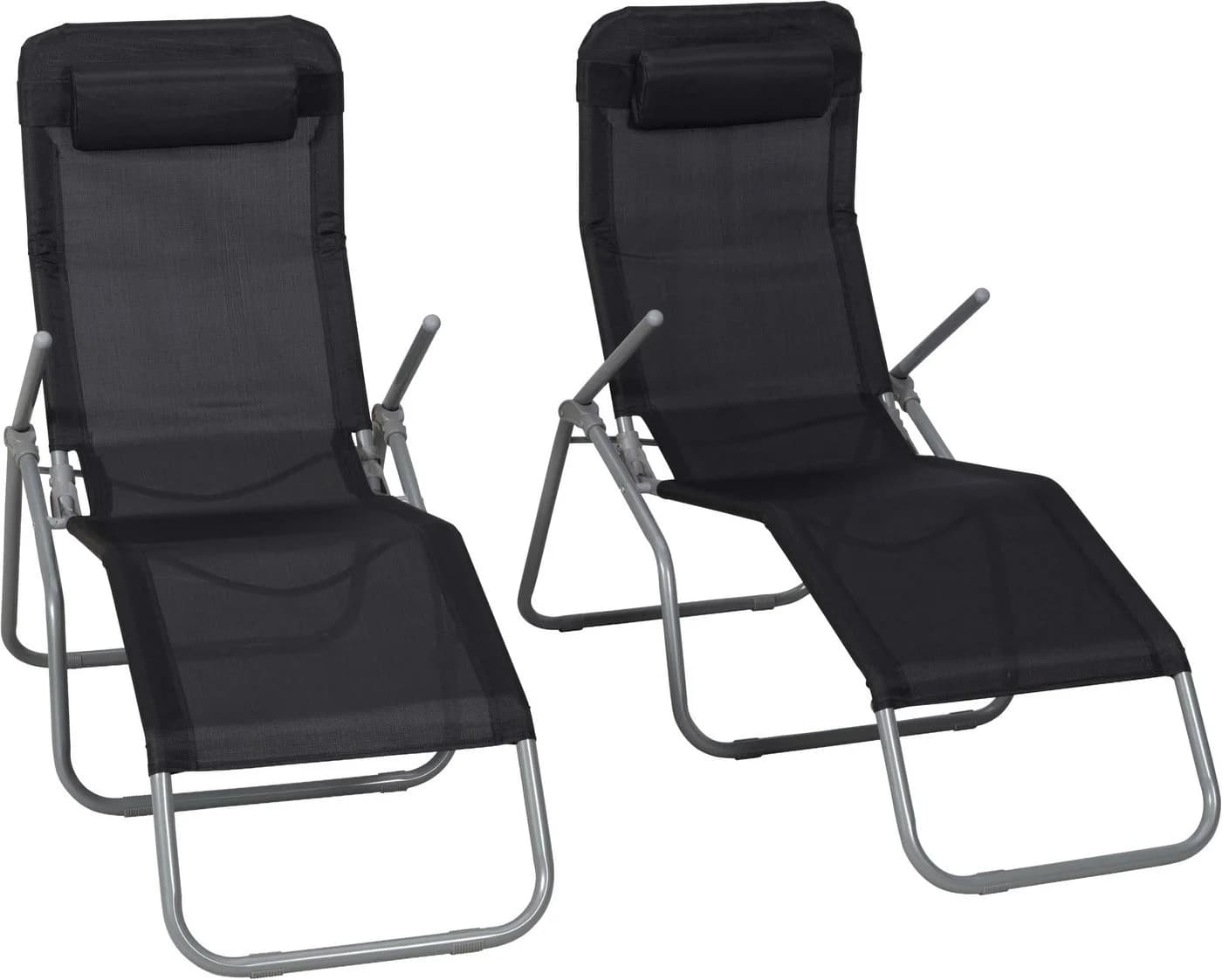MERXX Wellnessliege XXL Set 2er Schwarz Silber - Bild 2