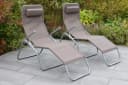MERXX Wellnessliege XXL 2er Set Taupe Stahl Bild 1