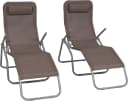 MERXX Wellnessliege XXL 2er Set Taupe Stahl Bild 2