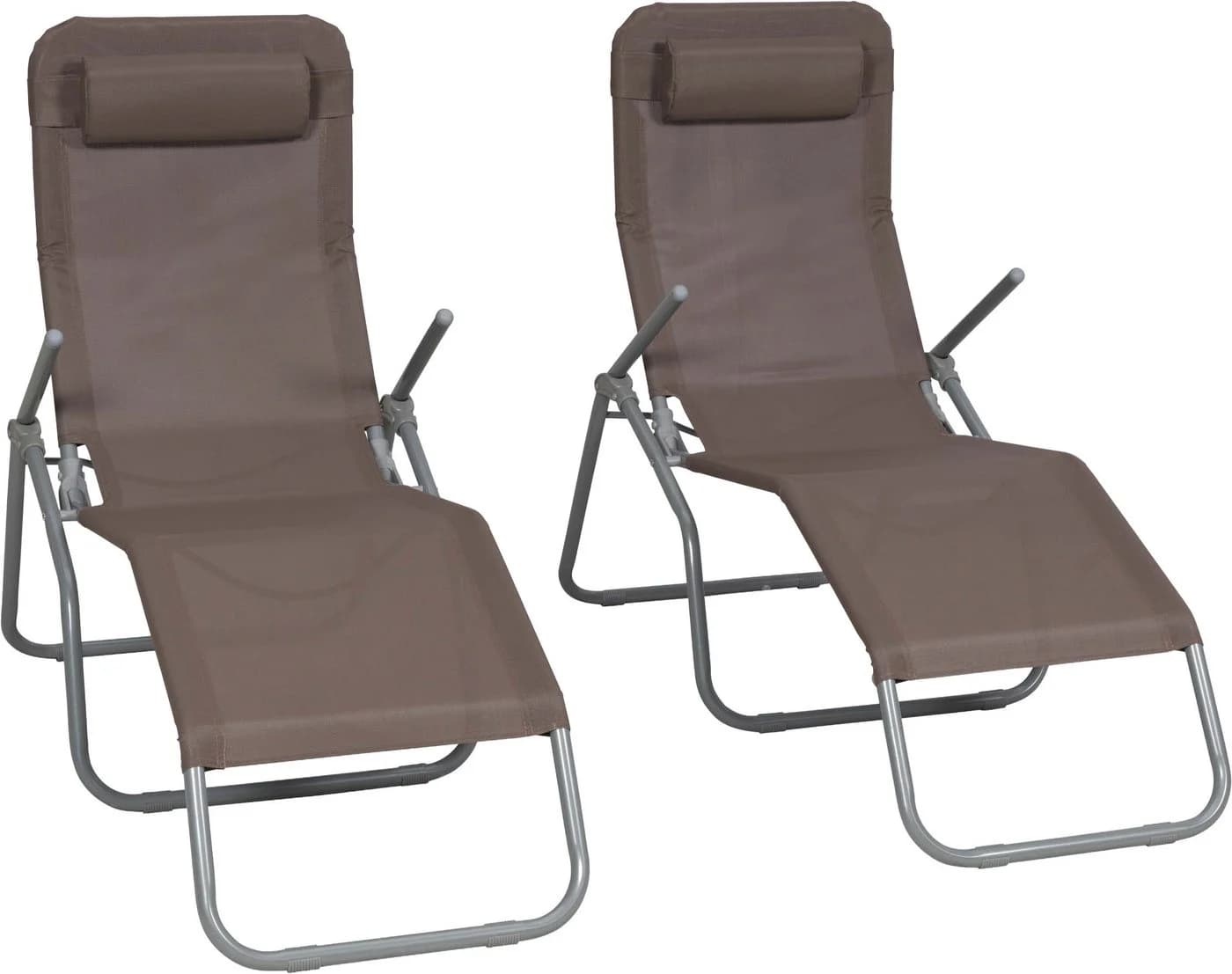 MERXX Wellnessliege XXL 2er Set Taupe Stahl - Bild 2