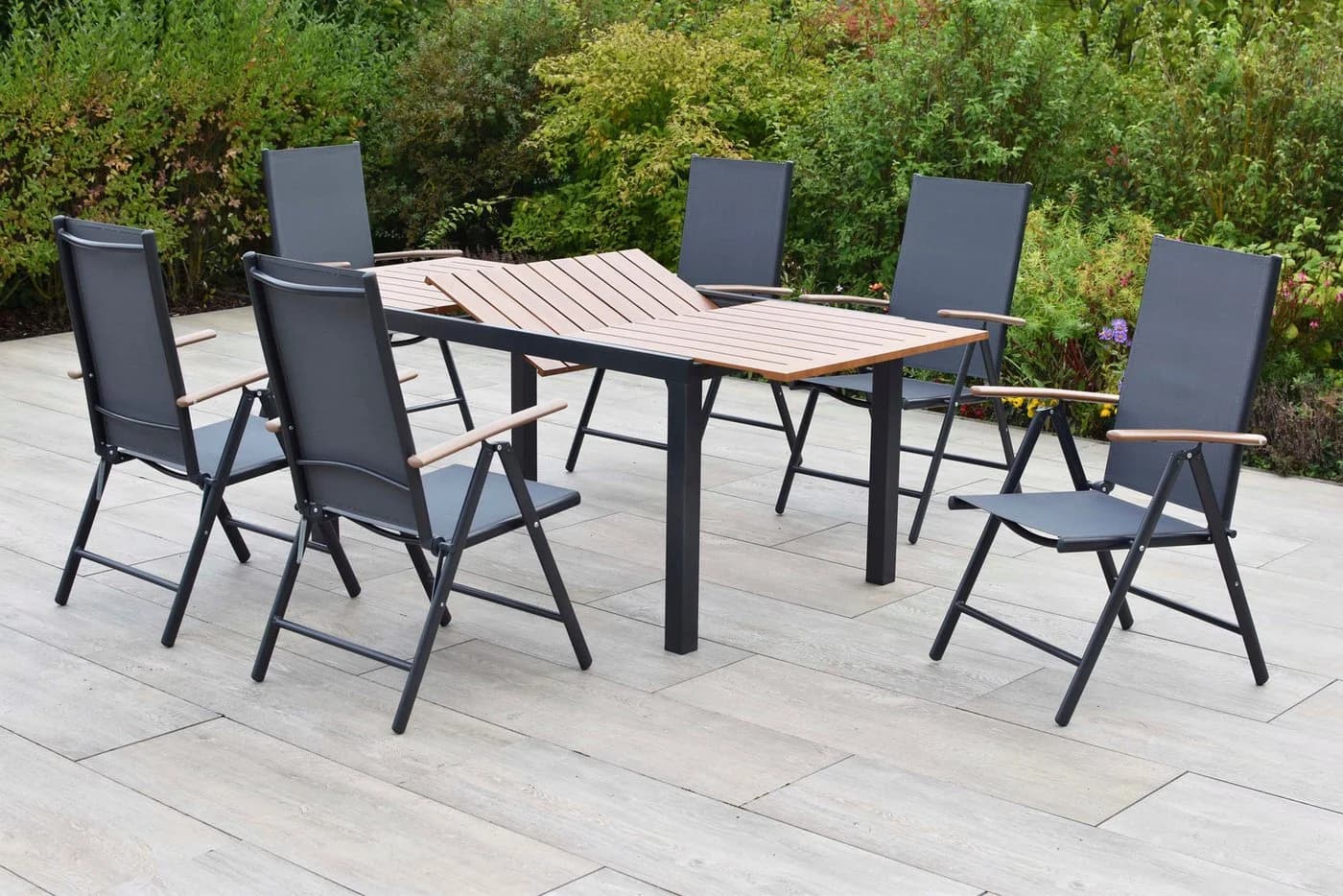 MERXX Garten-Essgruppe Valenza 7-tlg. Grau Aluminium