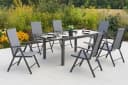 MERXX Garten-Essgruppe Amalfi 7-tlg. Grau Aluminium Bild 1