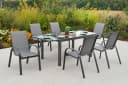 MERXX Garten-Essgruppe Amalfi 7-tlg. Grau Aluminium Bild 1
