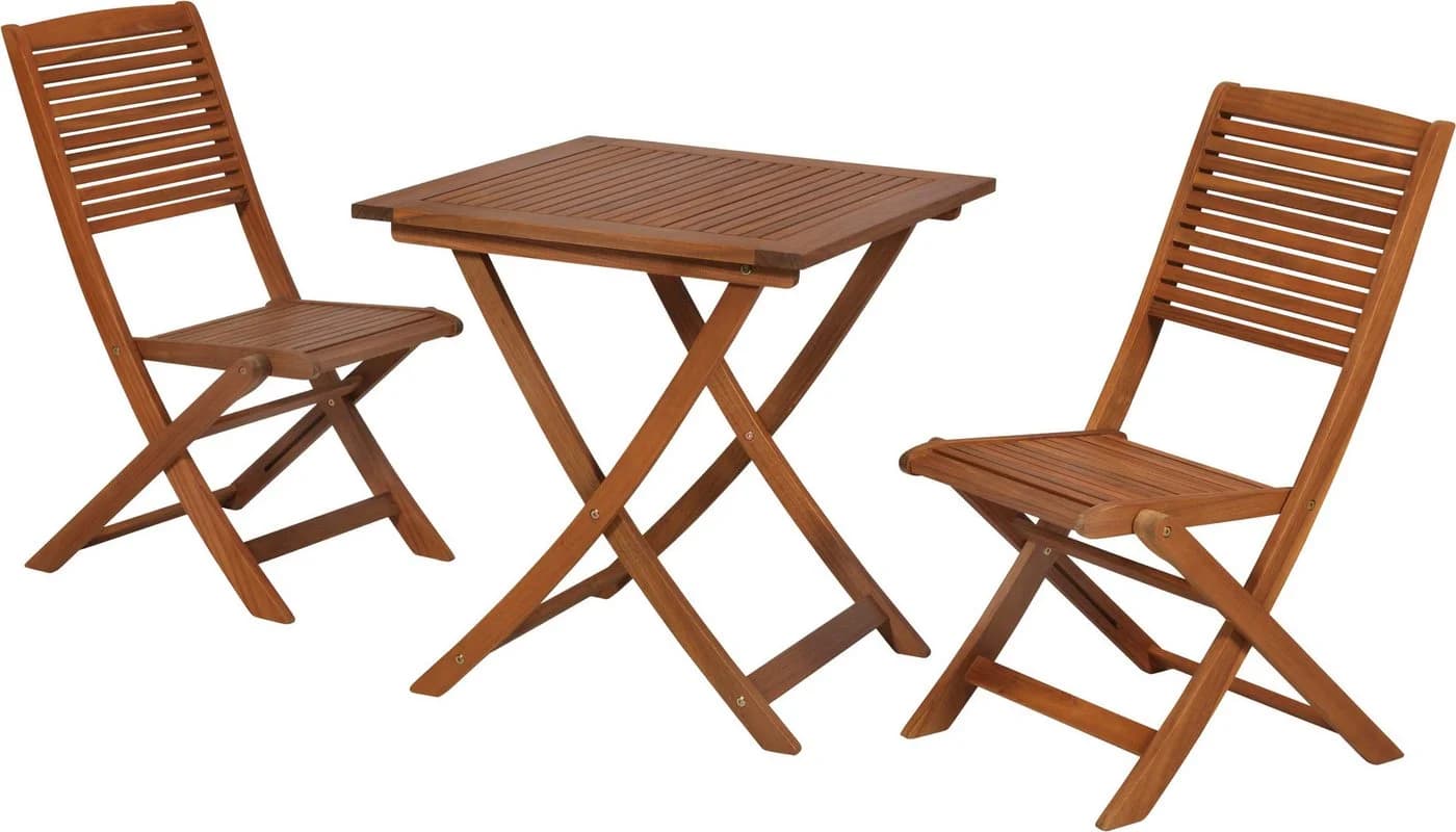 MERXX Balkonset Bali 3-tlg. mit Klappstühlen und Klapptisch Akazienholz Beige - Bild 2