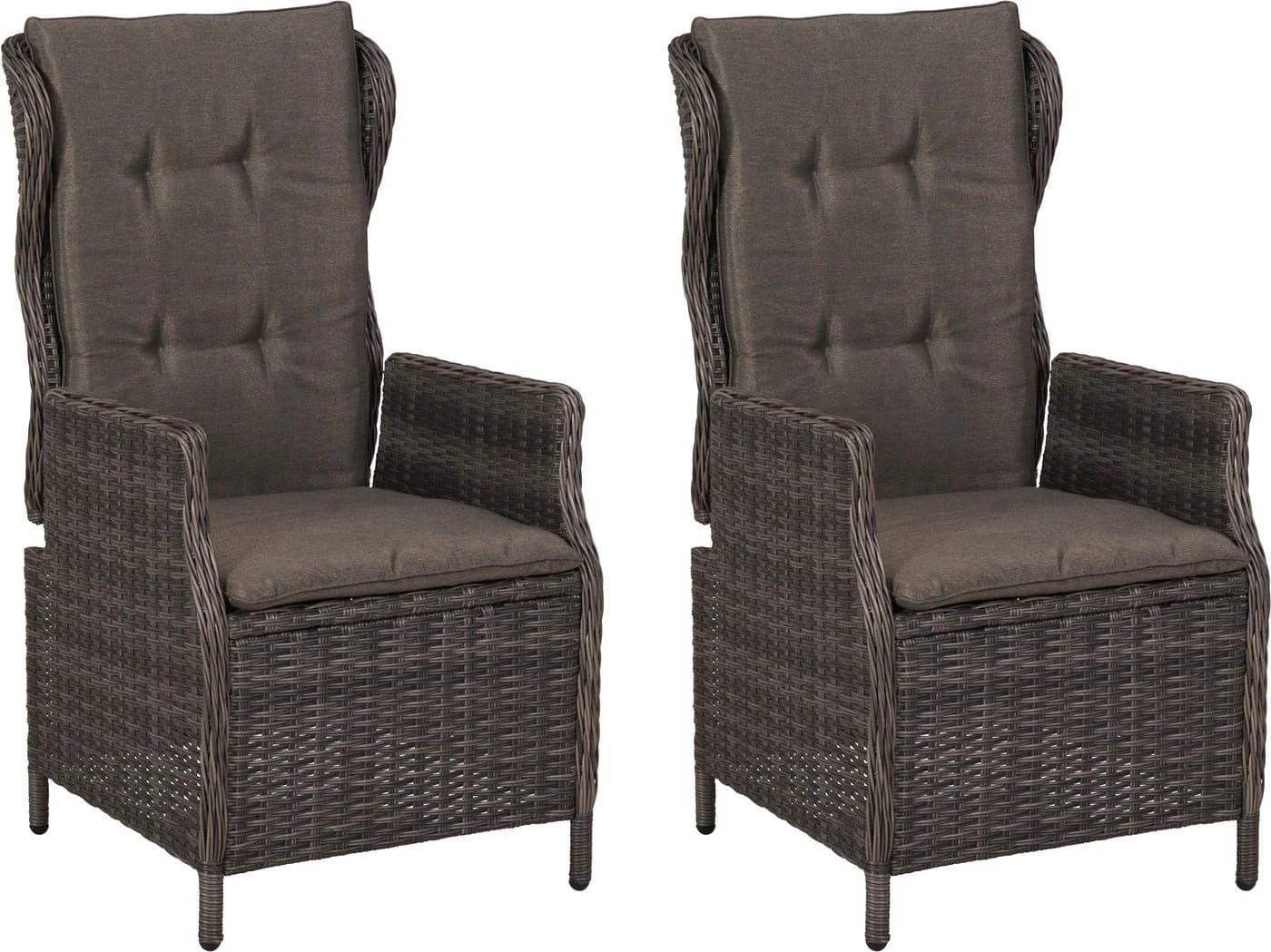 MERXX Gartensessel Saviano 2er Set Grau Kunststoffgeflecht - Bild 2