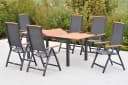 MERXX Garten-Essgruppe Siena 7-tlg. inkl. 6 Klappsessel, 1 Ausziehtisch Bild 1