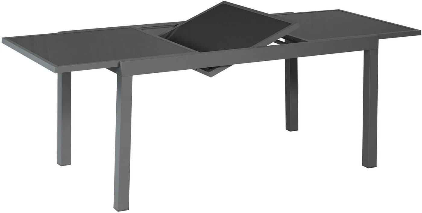 Ausziehbarer Gartentisch aus Aluminium und Stahl