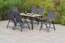 MERXX Garten-Essgruppe Toblino 7-tlg. Grau Aluminium Akazienholz Bild 1