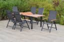 MERXX Garten-Essgruppe Toblino 7-tlg. Grau Aluminium Akazienholz Bild 3