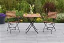 MERXX Garten-Essgruppe Schlossgarten Beige Schwarz Eukalyptus Stahl Bild 1