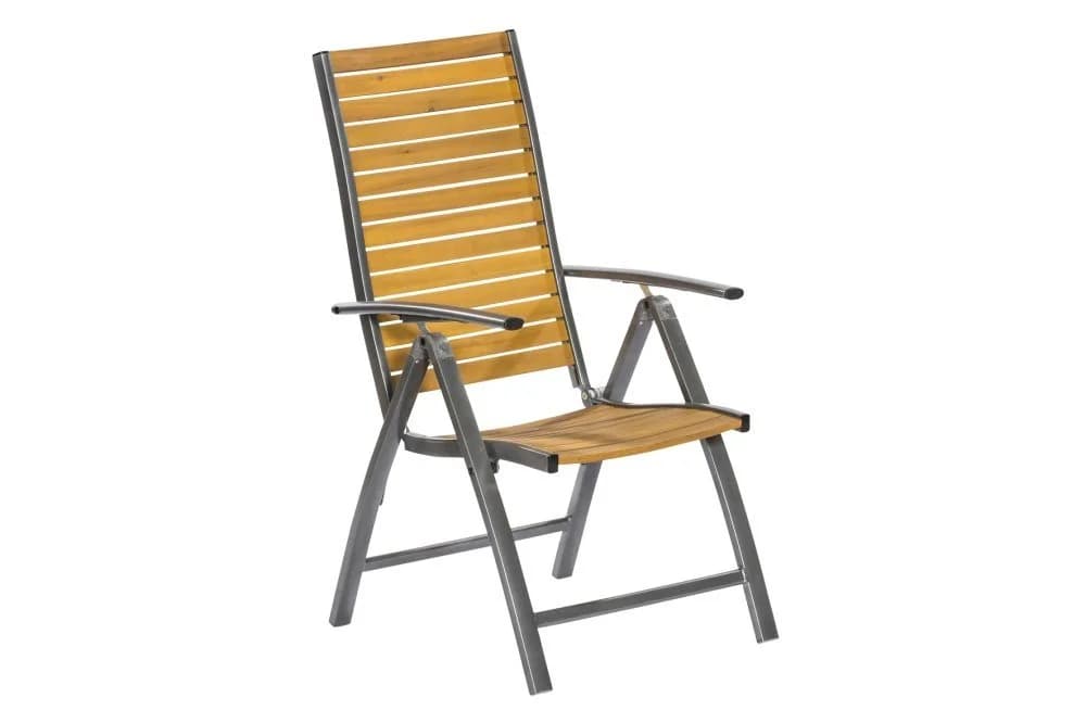 MERXX Garten-Essgruppe Santorin 5-tlg. Aluminium Akazienholz Grau/Braun