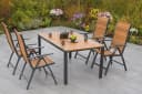 MERXX Garten-Essgruppe Santorin 5-tlg. Aluminium Akazienholz Grau/Braun Bild 2