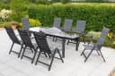 MERXX Garten-Essgruppe Taviano 9-tlg. 8 Klappsessel 5-fach verstellbar Ausziehtisch Bild 1