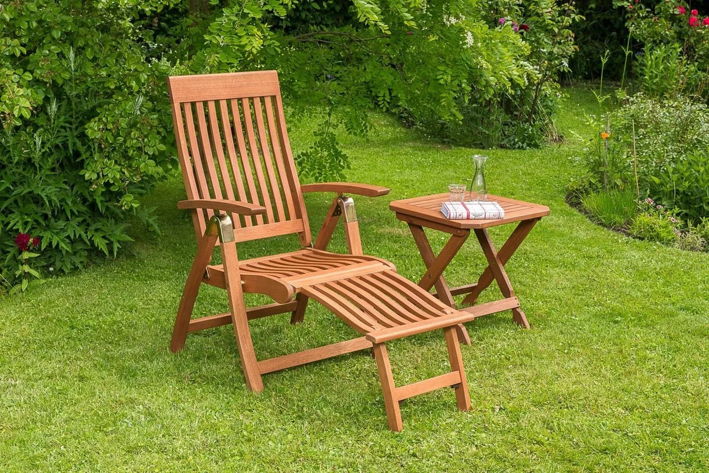MERXX Commodoro Gartenlounge-Set Beige Natur Klappbar - Bild 3