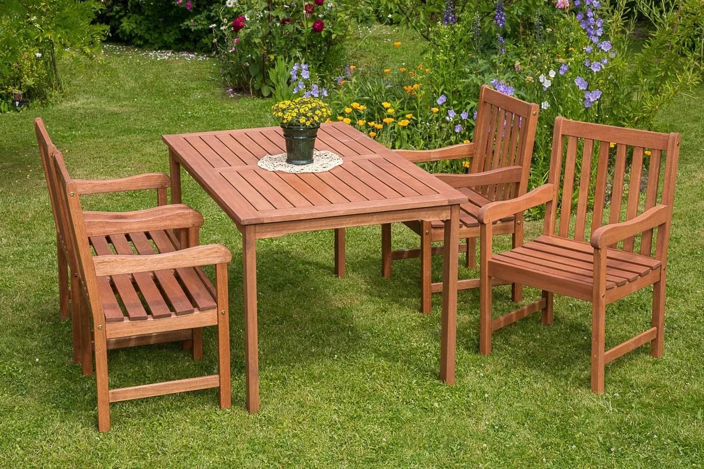 MERXX Garten-Essgruppe Santos 5-tlg. Beige Eukalyptus - Bild 3