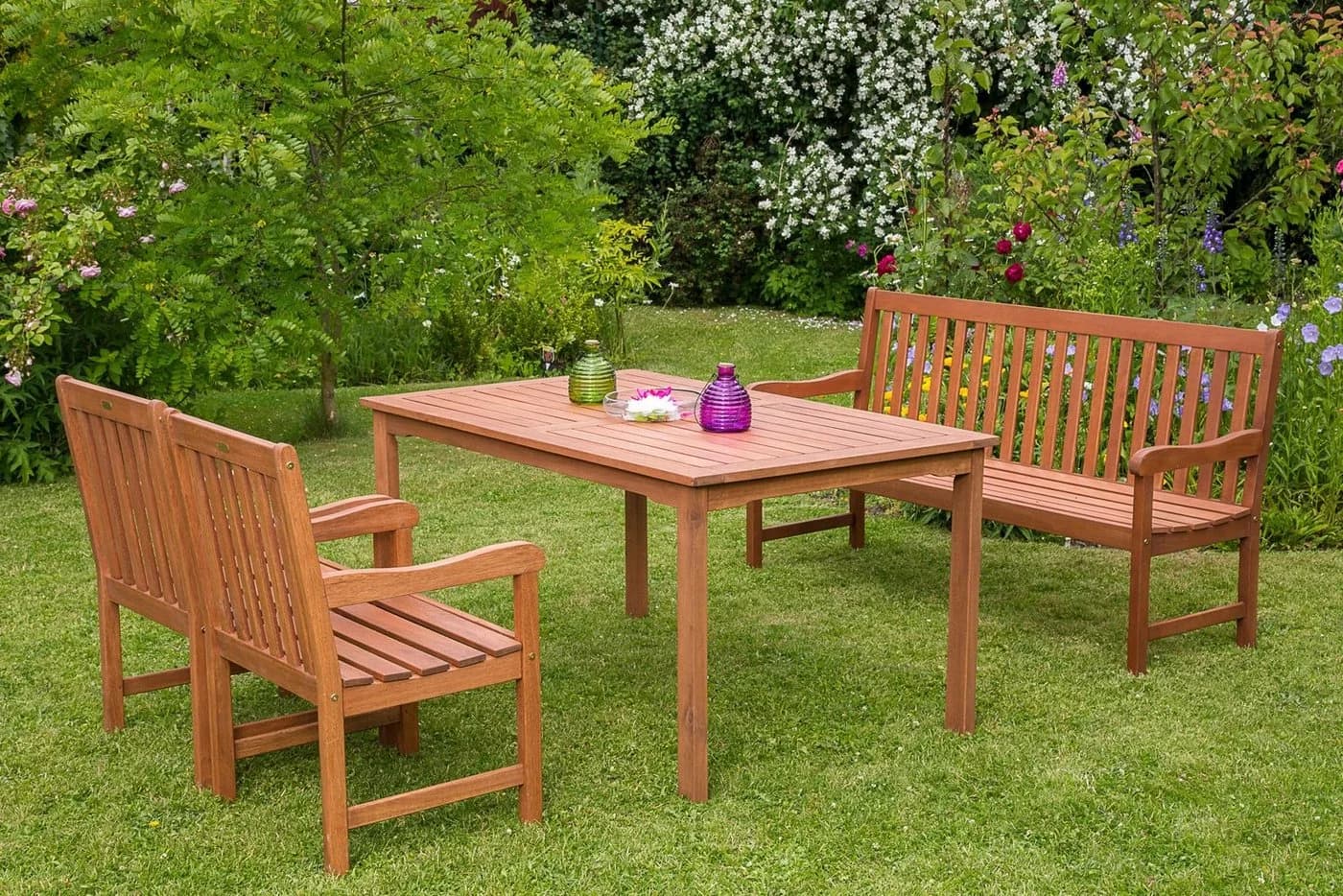 Merxx Garten-Essgruppe Santos 4-tlg. Beige Eukalyptus - Bild 3