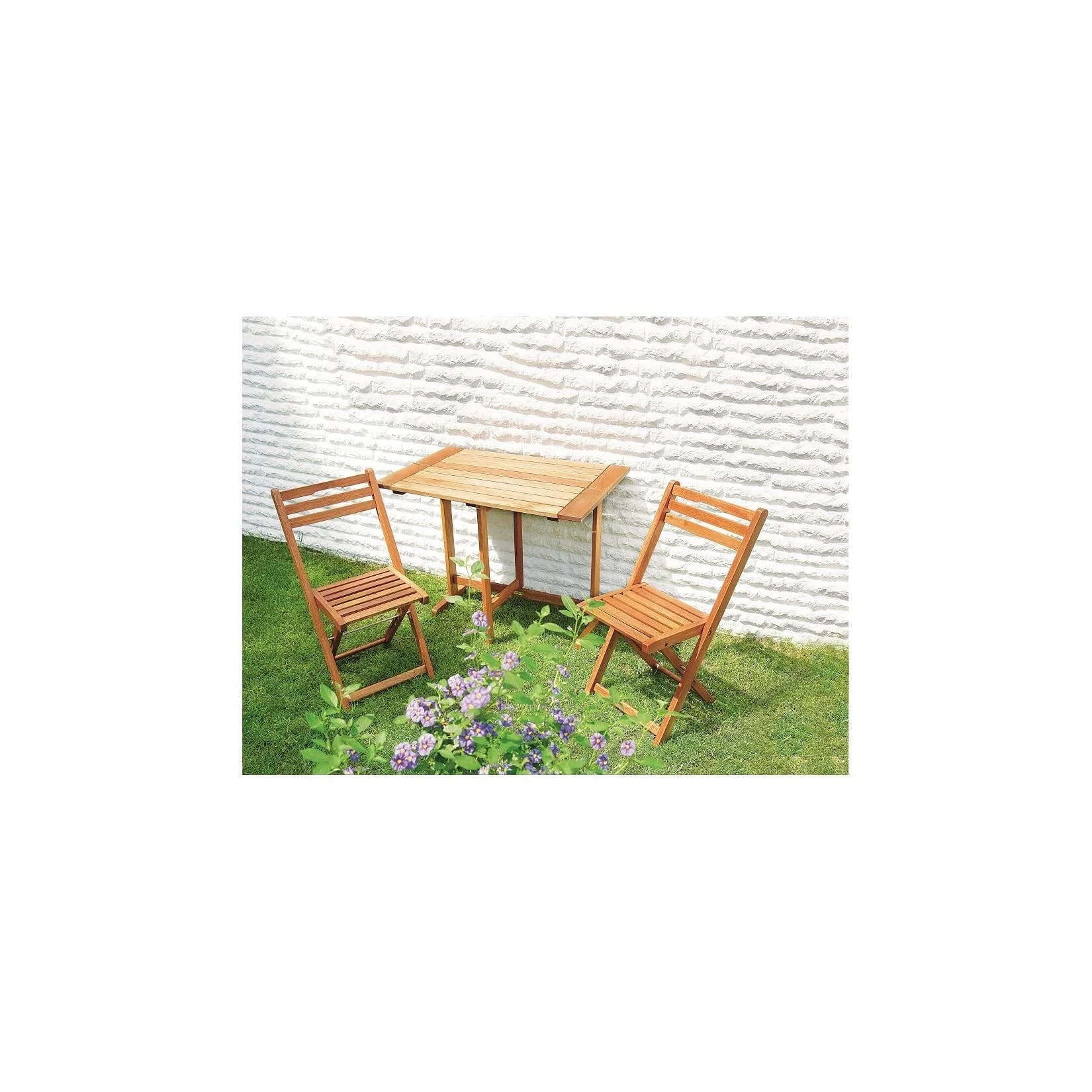 MERXX Porto Balkonset 3-tlg. Beige/Natur Klappmöbel