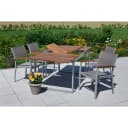 Merxx Naxos Garten-Essgruppe 5-tlg. mit ausziehbarem Tisch Beige/Silber Bild 1