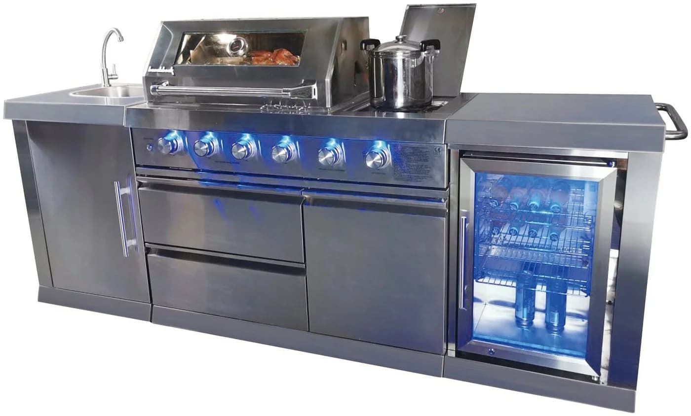 Buschbeck Outdoor-Küche Oxford Edelstahl Gasgrill Kühlschrank - Bild 2