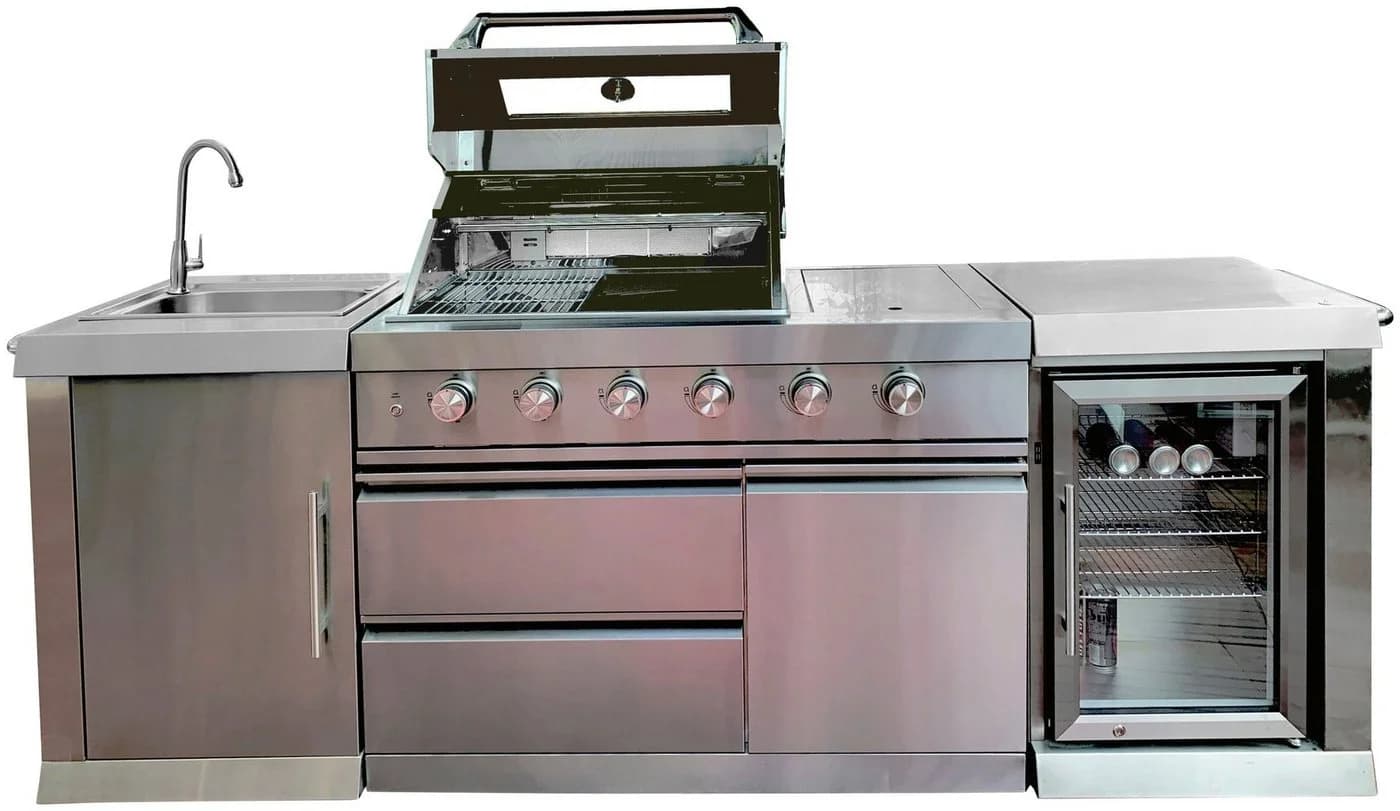 Buschbeck Outdoor-Küche Oxford Edelstahl Gasgrill Kühlschrank - Bild 3
