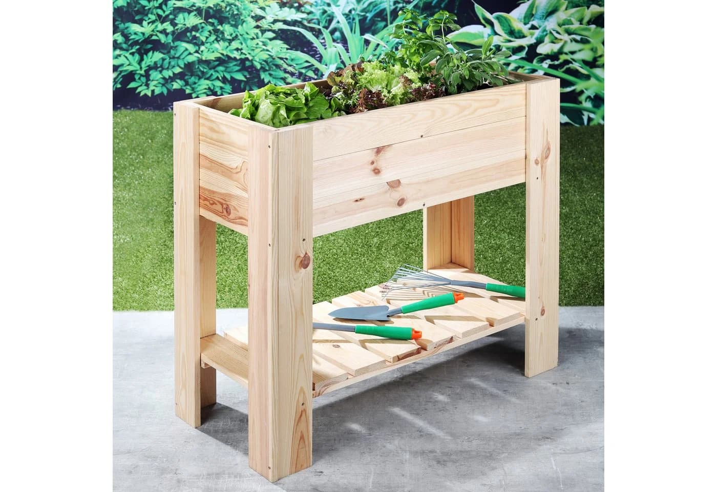 Haushalt International Hochbeet Holz Pflanzkasten Frühbeet Blumenkasten Gemüsebeet Pflanzbeet 62905