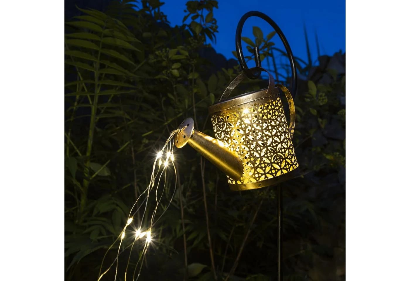 Haushalt International LED Solarleuchte Solar-Gartenstecker Gießkanne Lichterkette - Bild 3