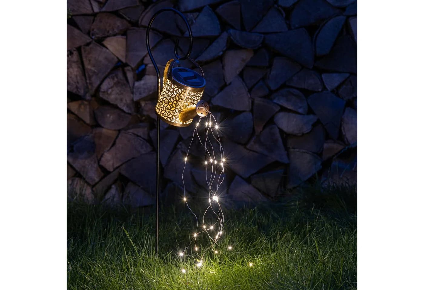 Haushalt International LED Solarleuchte Solar-Gartenstecker Gießkanne Lichterkette - Bild 5