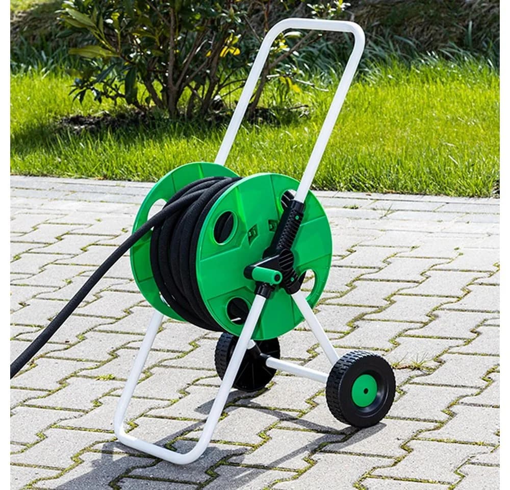 Haushalt International Schlauchwagen Grün für 45m Schlauch mit Handkurbel - Bild 4