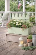 finehomegarden Blumenkasten Holz Zaun-Optik Grün Bild 3