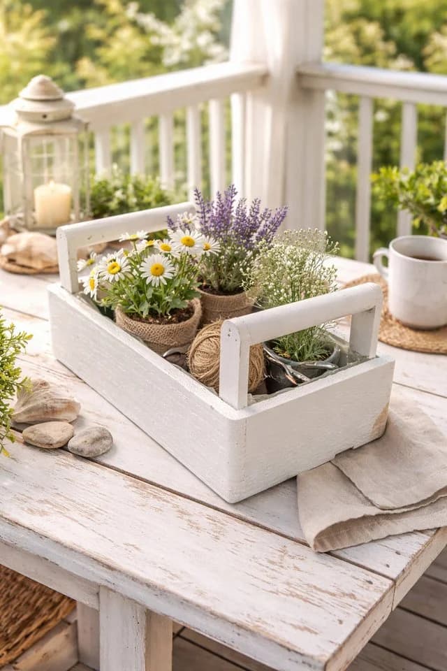finehomegarden Blumenkasten Holz Weiß Kompakt